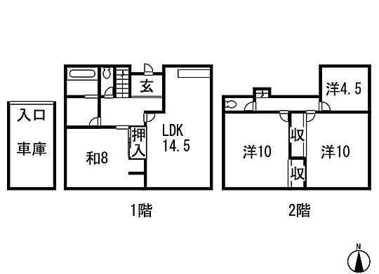 Floor plan. 14.8 million yen, 4LDK, Land area 207.9 sq m , Building area 131.5 sq m 4LDK