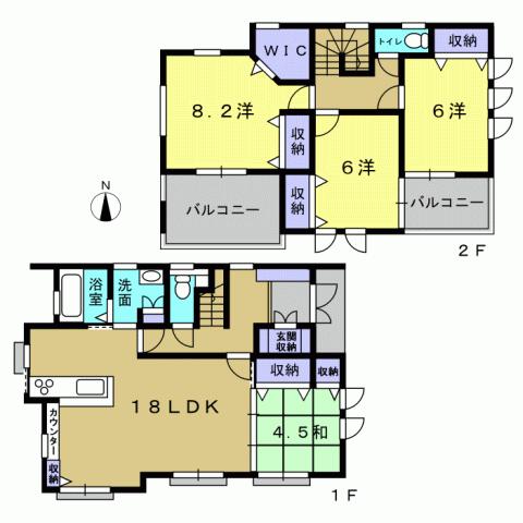 Floor plan. 27.5 million yen, 4LDK, Land area 178.92 sq m , Building area 111.82 sq m 4LDK