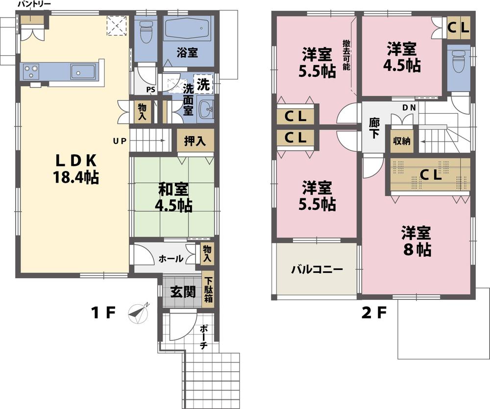 Floor plan. (No.3), Price 31,980,000 yen, 5LDK, Land area 118.72 sq m , Building area 106.2 sq m