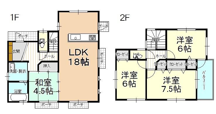 Floor plan. 21.5 million yen, 4LDK + S (storeroom), Land area 149 sq m , Building area 100.19 sq m