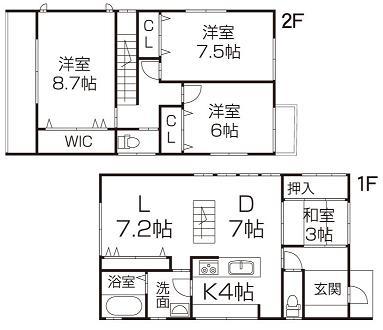 Floor plan. 26,880,000 yen, 4LDK, Land area 134.57 sq m , Building area 105.99 sq m   2013 January completed already