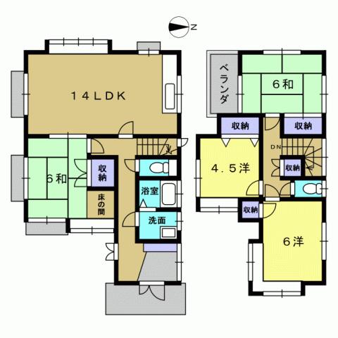 Floor plan. 16.5 million yen, 4LDK, Land area 100.8 sq m , Building area 91.53 sq m 4LDK