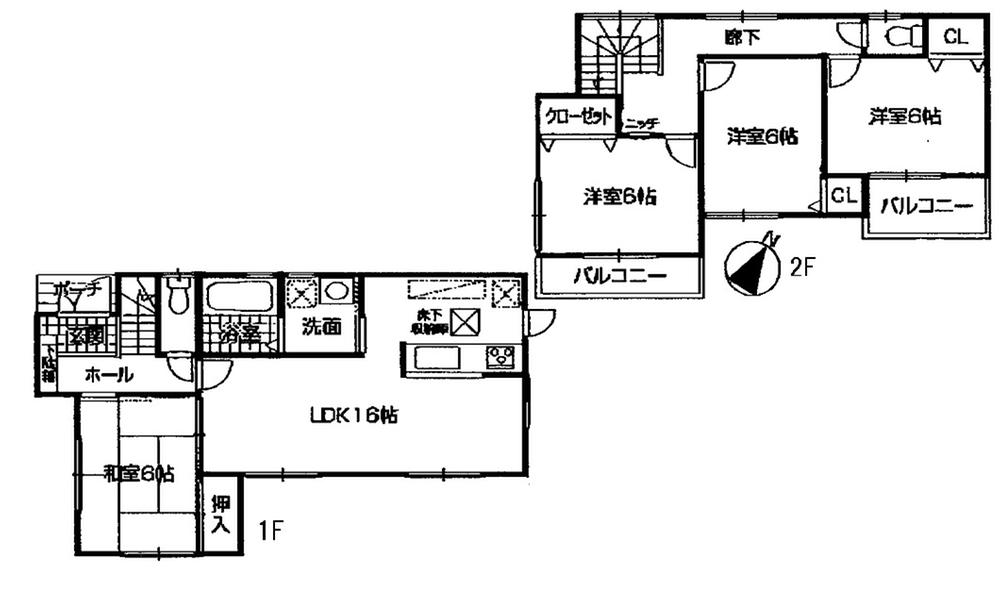 Floor plan. 22,800,000 yen, 4LDK, Land area 146.06 sq m , Building area 95.58 sq m