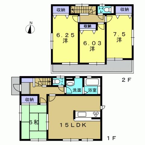 Floor plan. 18.3 million yen, 4LDK, Land area 254.05 sq m , Building area 99.39 sq m 4LDK