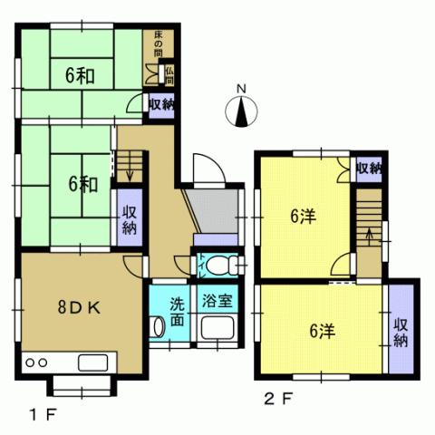 Floor plan. 10.8 million yen, 4DK, Land area 157.98 sq m , Building area 78.66 sq m 4DK