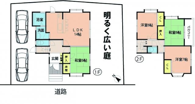 Floor plan. 17,900,000 yen, 4LDK, Land area 197.81 sq m , Building area 96.05 sq m