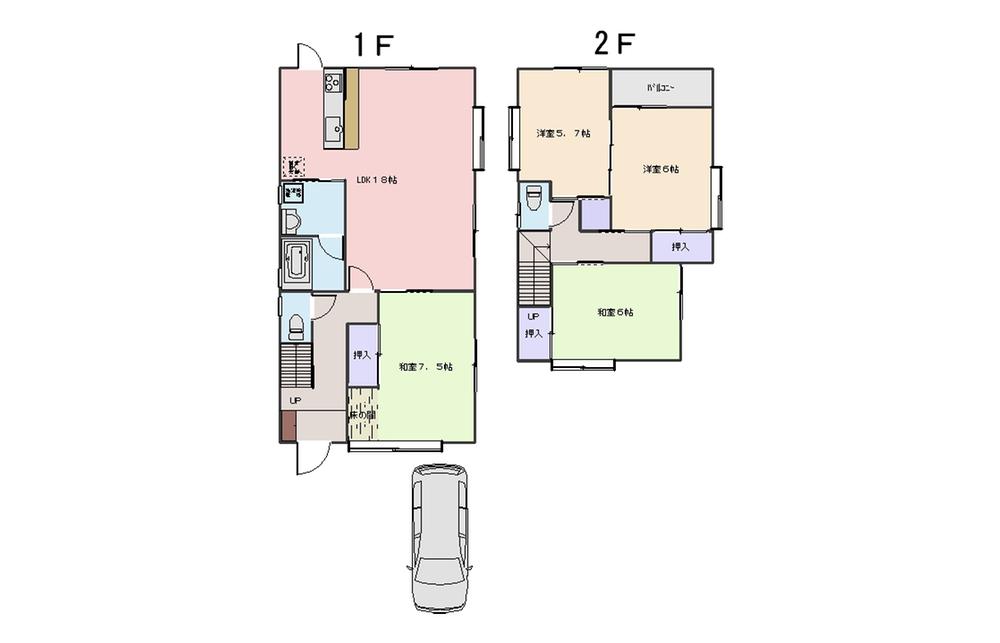 Floor plan. 15.3 million yen, 4LDK, Land area 113.45 sq m , Building area 98.82 sq m