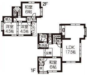 Floor plan. 8.7 million yen, 4LDK, Land area 244.98 sq m , Building area 93.57 sq m   17.5 Pledge of LDK