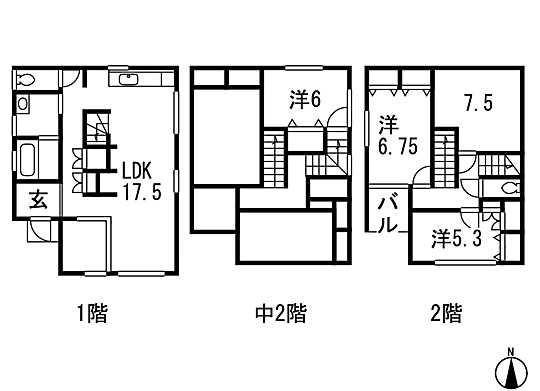 Floor plan. 24,800,000 yen, 3LDK + 2S (storeroom), Land area 101.71 sq m , Building area 94.39 sq m 3LDK + S