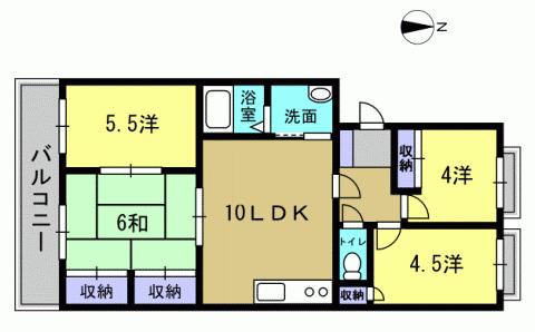 Floor plan. 4LDK, Price 9.3 million yen, Occupied area 67.32 sq m , Balcony area 10.16 sq m 4LDK