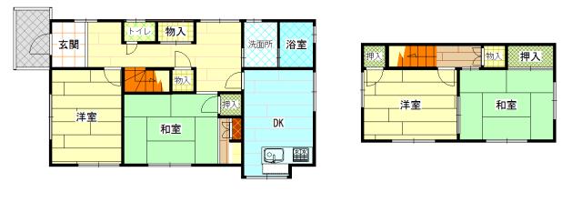 Floor plan. 20 million yen, 4DK, Land area 192.41 sq m , Building area 98 sq m