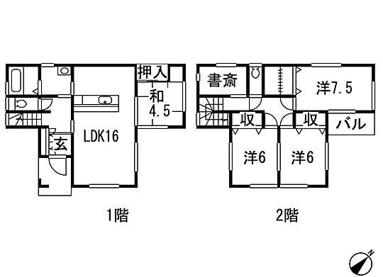 Floor plan. 22,220,000 yen, 4LDK + S (storeroom), Land area 165.69 sq m , Building area 106.81 sq m 4LDK + S