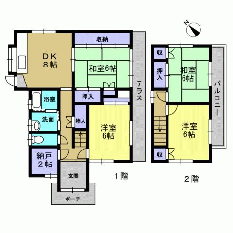 Floor plan. 12.9 million yen, 4DK + S (storeroom), Land area 296.37 sq m , Building area 86.94 sq m 4DK