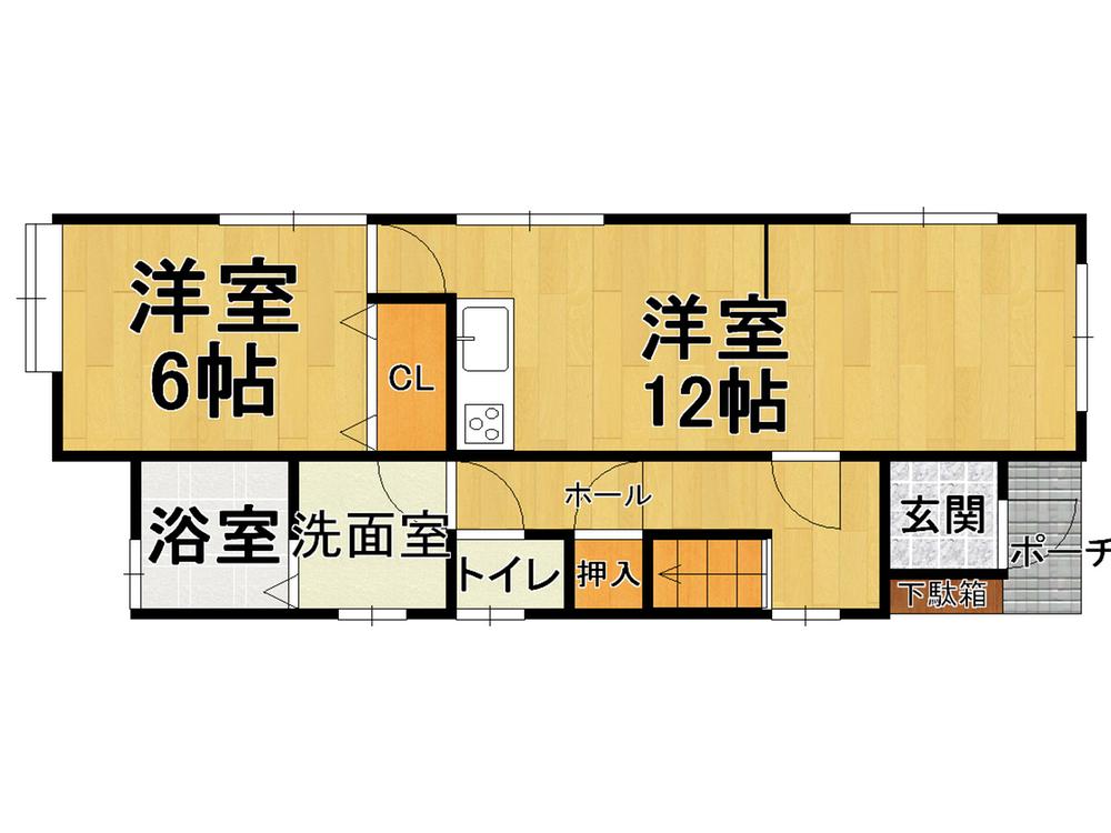 Floor plan. 14.8 million yen, 3LDK, Land area 106 sq m , Building area 74.52 sq m 1 floor