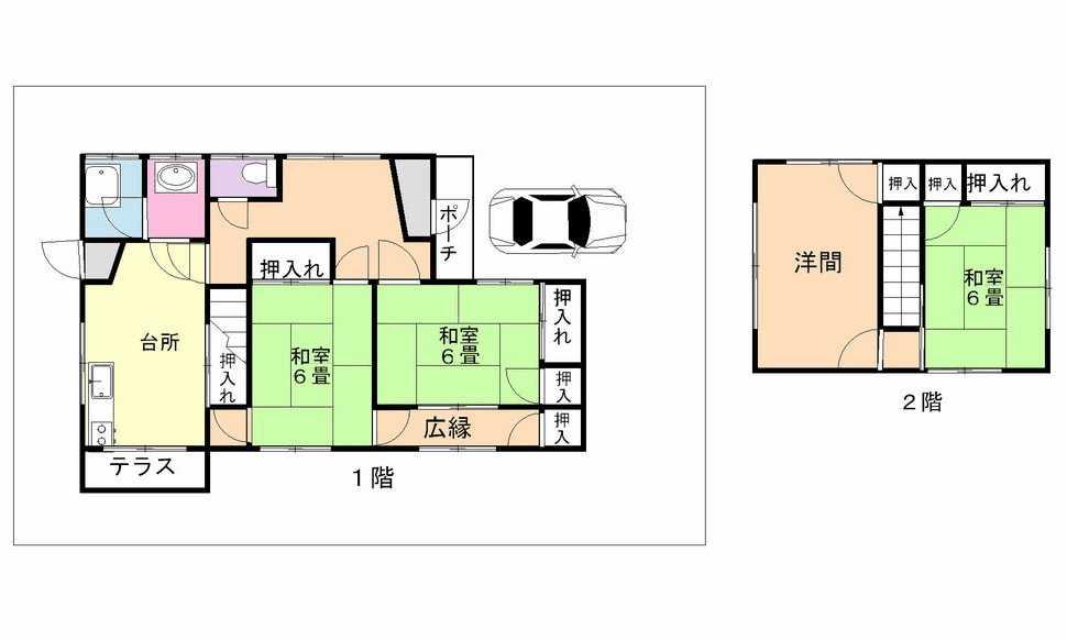 Floor plan. 8.5 million yen, 4DK, Land area 135.8 sq m , Building area 88.62 sq m