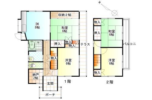 Floor plan. 12.9 million yen, 4DK + S (storeroom), Land area 296.37 sq m , Building area 86.94 sq m    4SDK