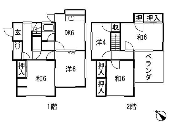 Floor plan. 6.8 million yen, 5DK, Land area 98.25 sq m , Building area 86.08 sq m 5DK