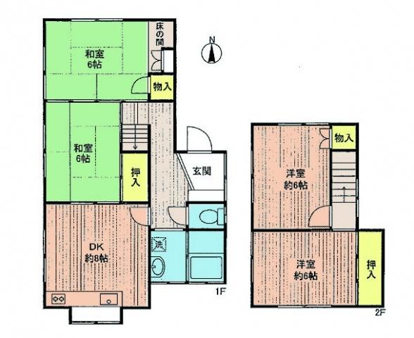 Floor plan. 10.8 million yen, 4DK, Land area 157.98 sq m , Building area 78.66 sq m