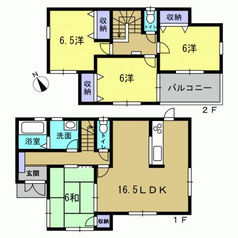 Floor plan. 26,800,000 yen, 4LDK, Land area 126.79 sq m , Building area 95.58 sq m 4LDK