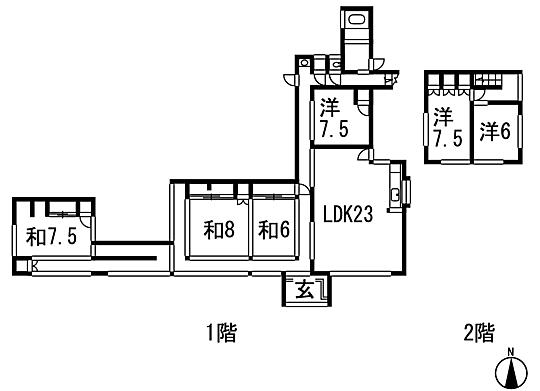 Floor plan. 20.8 million yen, 6LDK, Land area 671.47 sq m , Building area 201.99 sq m 6LDK