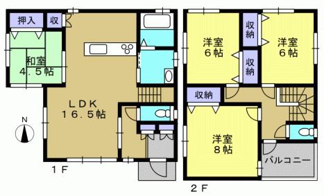 Floor plan. 27.3 million yen, 4LDK, Land area 109.2 sq m , Building area 100.19 sq m 4LDK