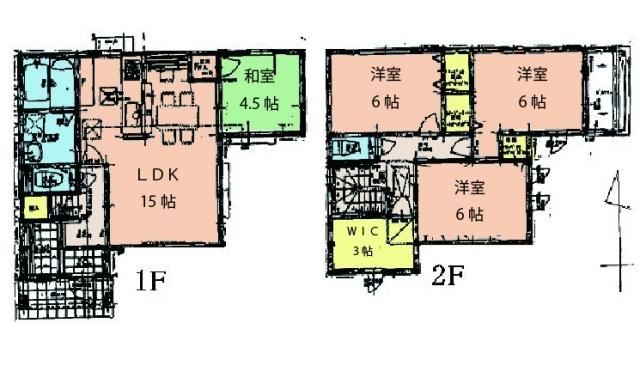 Floor plan. 28 million yen, 4LDK, Land area 109.08 sq m , Building area 98.53 sq m