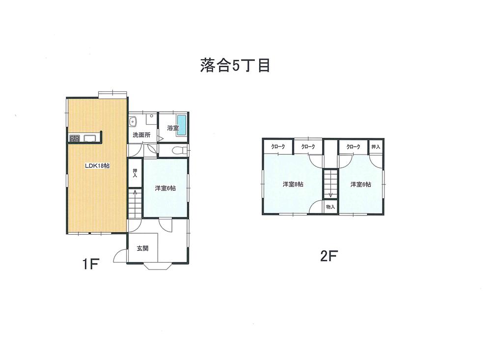 Floor plan. 23.5 million yen, 3LDK + S (storeroom), Land area 309.37 sq m , Building area 104.69 sq m 1F 18LDK 6 Hiroshi 2F 8 Hiroshi 6 Hiroshi