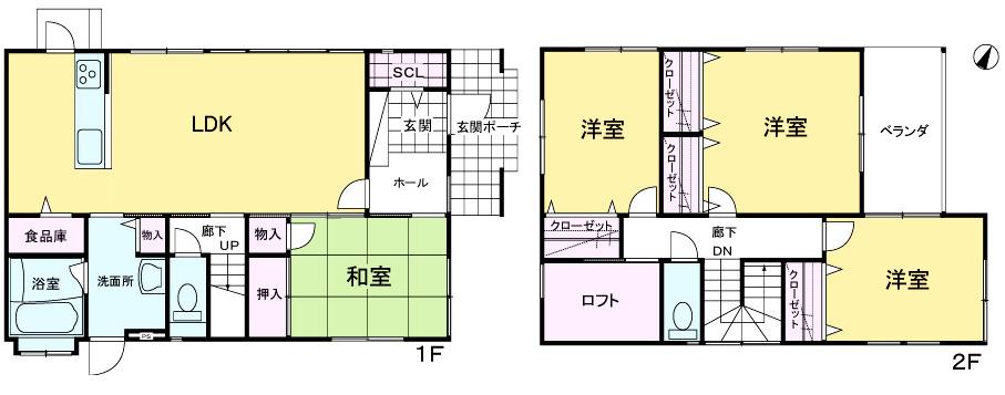 Floor plan. 25,380,000 yen, 4LDK, Land area 251.2 sq m , Building area 112.61 sq m