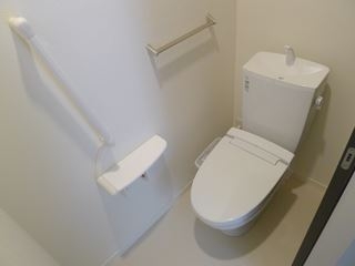 Toilet. Shower toilet ・ handrail ・ There shelf