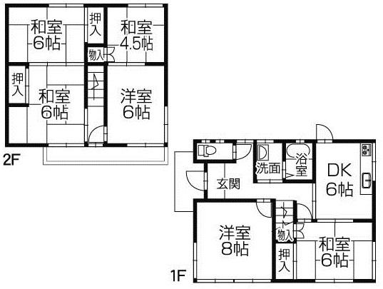 Floor plan. 10.8 million yen, 6DK, Land area 161.54 sq m , Building area 119.86 sq m   All rooms are equipped with lighting