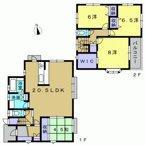 Floor plan. 24,700,000 yen, 4LDK, Land area 177.52 sq m , Building area 109.29 sq m 4LDK