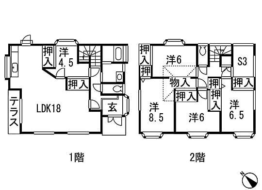 Floor plan. 8 million yen, 5LDK + S (storeroom), Land area 180.93 sq m , Building area 126.69 sq m