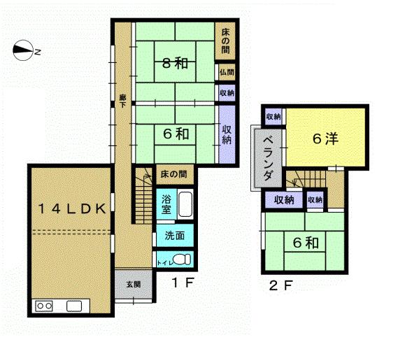 Floor plan. 11.8 million yen, 4LDK, Land area 227.55 sq m , Building area 93.56 sq m 4LDK