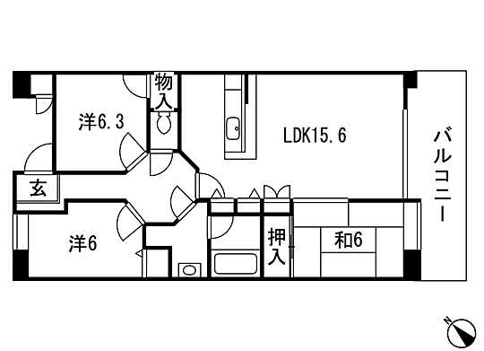 Floor plan. 3LDK, Price 18,700,000 yen, Occupied area 80.13 sq m , Balcony area 13.28 sq m kitchen and match the living and about 19 Pledge, If you open a Japanese-style room will be large space of 26 quires of room, Please enjoy the time with family at a certain airy space