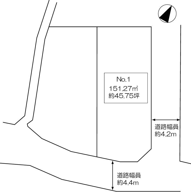 Compartment figure. Land price 12.8 million yen, Land area 151.27 sq m