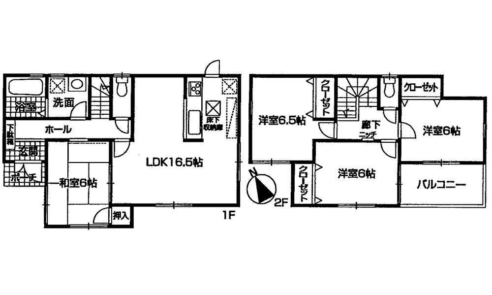 Floor plan. 26,800,000 yen, 4LDK, Land area 126.79 sq m , Building area 95.58 sq m