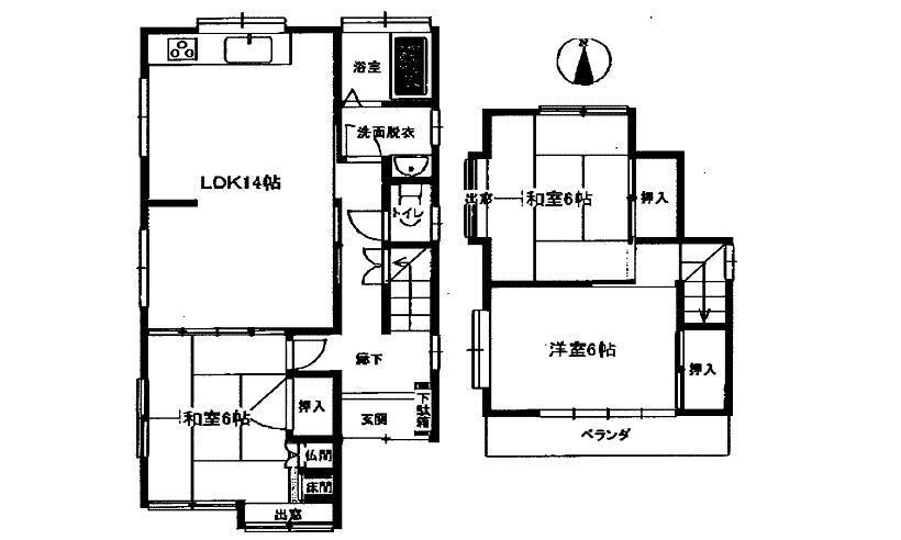 Floor plan. 8,880,000 yen, 3LDK, Land area 164.67 sq m , Building area 77.84 sq m