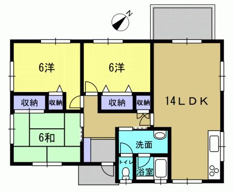 Floor plan. 16.8 million yen, 3LDK, Land area 161.24 sq m , Building area 74.52 sq m 3LDK