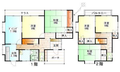 Floor plan. 12.8 million yen, 5DK, Land area 239.57 sq m , Building area 115.1 sq m