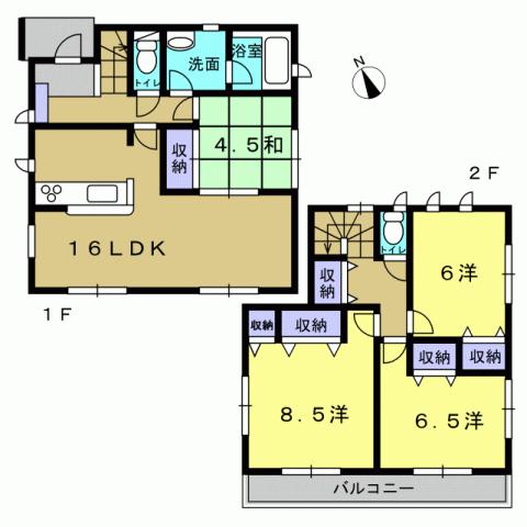 Floor plan. 21,800,000 yen, 4LDK, Land area 130.02 sq m , Building area 96.79 sq m 4LDK