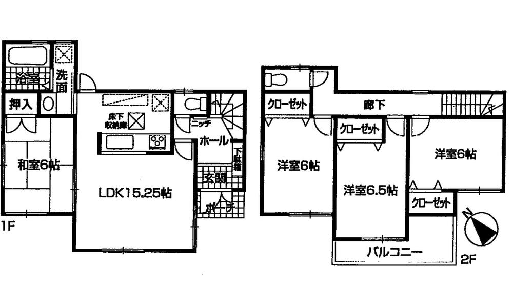 Floor plan. 26,300,000 yen, 4LDK, Land area 136.87 sq m , Building area 93.55 sq m