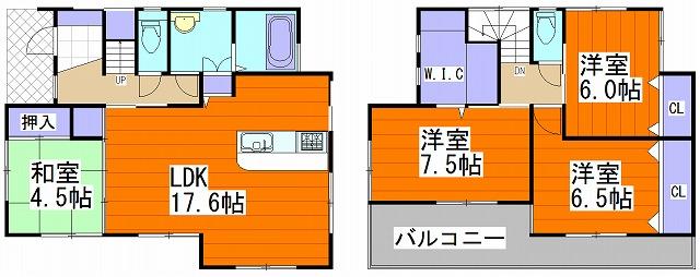 Floor plan. 25,800,000 yen, 4LDK, Land area 151.73 sq m , Building area 116.75 sq m