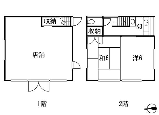 Floor plan. 6.8 million yen, 2K + S (storeroom), Land area 74.5 sq m , Building area 59.62 sq m