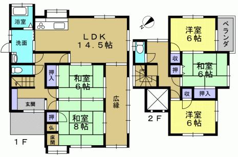 Floor plan. 18.9 million yen, 5LDK, Land area 395.29 sq m , Building area 116.63 sq m 5LDK