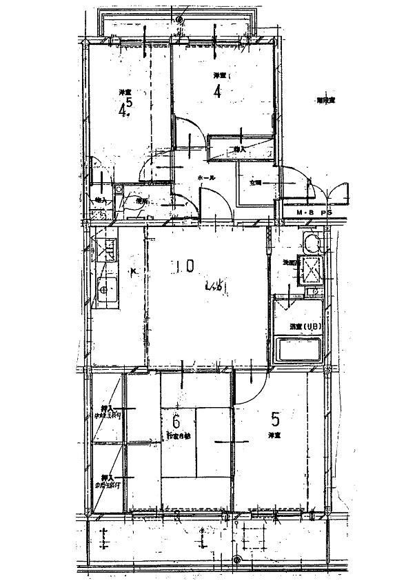Floor plan. 4LDK, Price 5.5 million yen, Footprint 64.4 sq m , Balcony area 11.54 sq m