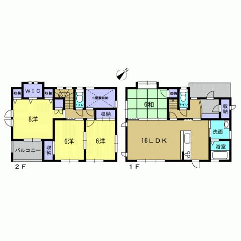 Floor plan. 25,800,000 yen, 4LDK, Land area 476.39 sq m , Building area 104.33 sq m 4LDK