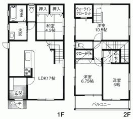Floor plan. 24,940,000 yen, 4LDK, Land area 116.8 sq m , Building area 103.09 sq m