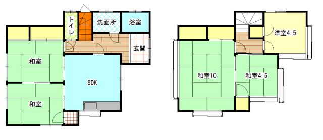 Floor plan. 15.5 million yen, 5DK, Land area 203.28 sq m , Building area 94.39 sq m