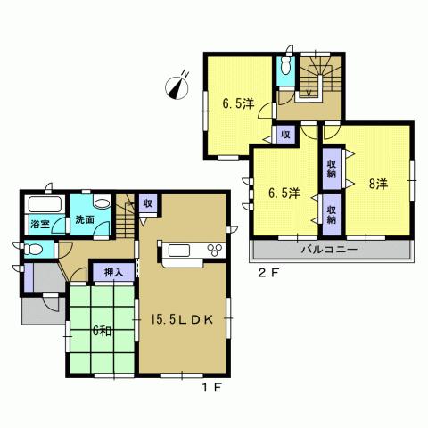 Floor plan. 19,800,000 yen, 4LDK, Land area 175.1 sq m , Building area 97.2 sq m 4LDK