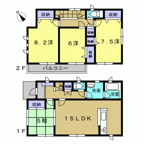 Floor plan. 25,800,000 yen, 4LDK, Land area 120.32 sq m , Building area 98.01 sq m 4LDK
